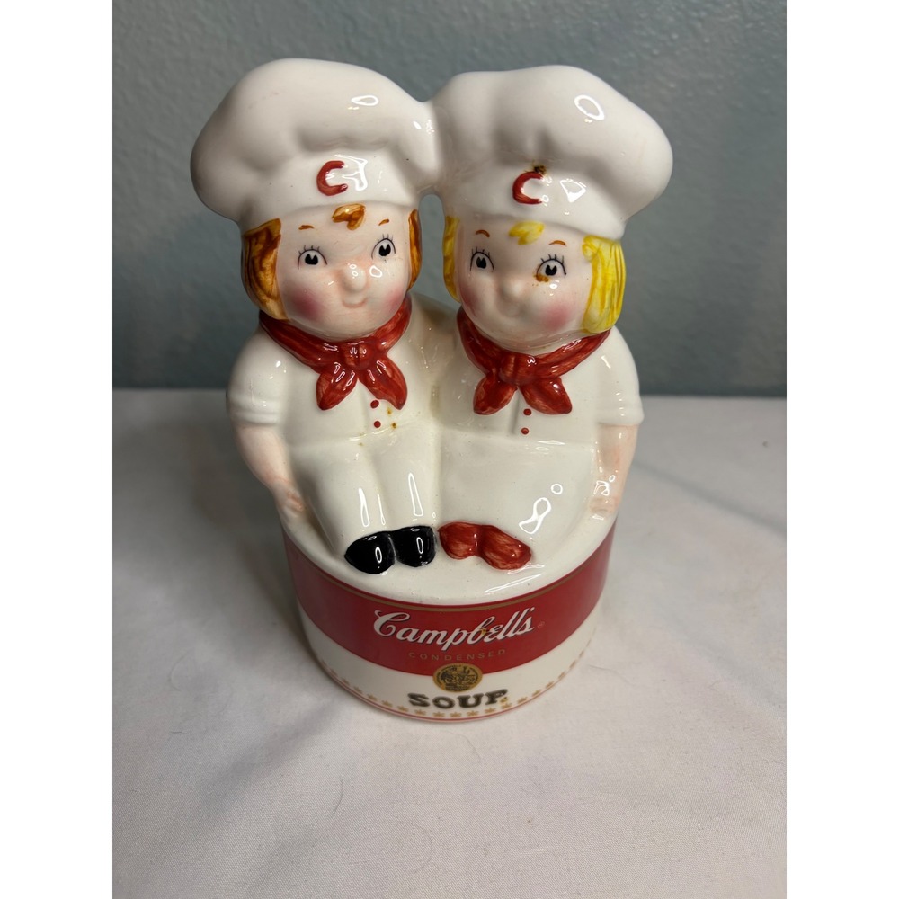 Vintage 1998 Campbells Soup Kids Ceramic sponge Holder Benjamin Medwin Chef Kids